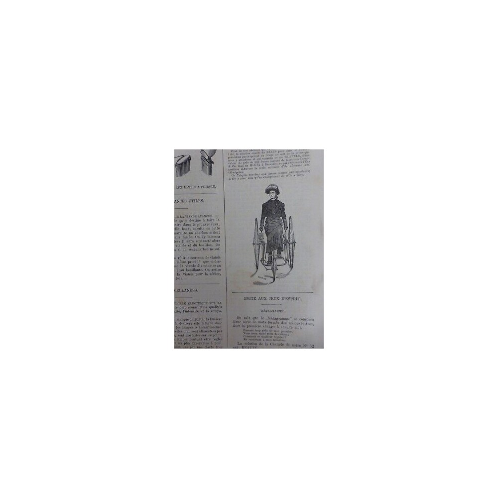 1885 TRICYCLE FEMME MEDAILLE OR TURNER