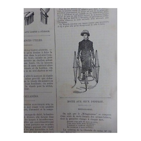 1885 TRICYCLE FEMME MEDAILLE OR TURNER