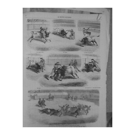 1868 TAUREAU CORRIDA HAVRE INAUGURATION CAPE SAUT MORT