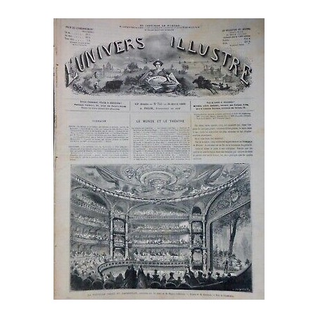 1869 THEATRE VAUDEVILLE NOUVELLE SALLE ARCHITECTE M.MAGNE