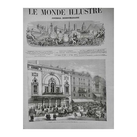 1873 THEATRE PORTE SAINT MARTIN PARIS