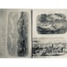 1869 SAN FRANCISCO BAIE PACIFIQUE FLOTTE NAVALE VUE VILLE ROUARGUE 2 JOURNAUX