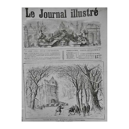 1873 THEATRE DE LA GAITE LE GASCON DESSIN M.L.HOUSSOT