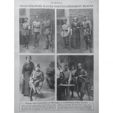 1916 FEMME GUERRE SOLDATE RUSSE HEROINES SLAVES PARTICULIEREMENT BRAVES