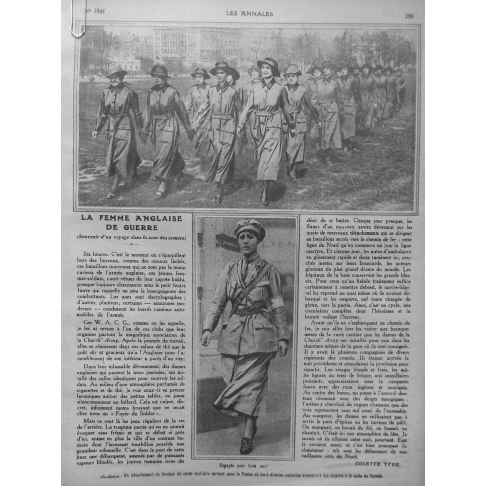 1914 1918 FEMME ANGLAISE SOLDAT GUERRE