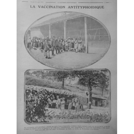 1915 VACCIN VACCINNATION ANTITYPHOIDIQUE POPULATION CIVILE MLLITAIRE SERBIE