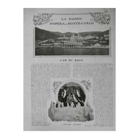 1908 THEATRE SAISON OPERA MONTE CARLO L OR DU RHIN ONDINES