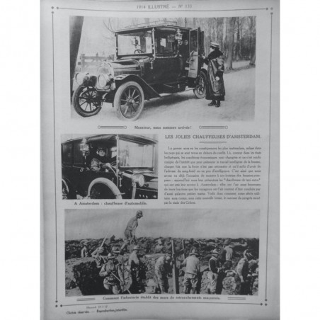 1917 FEMME GUERRE CHAUFFEURS TAXI