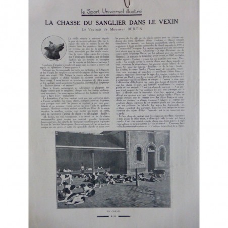 1921  SANGLIER CHASSE VEXIN CHENIL