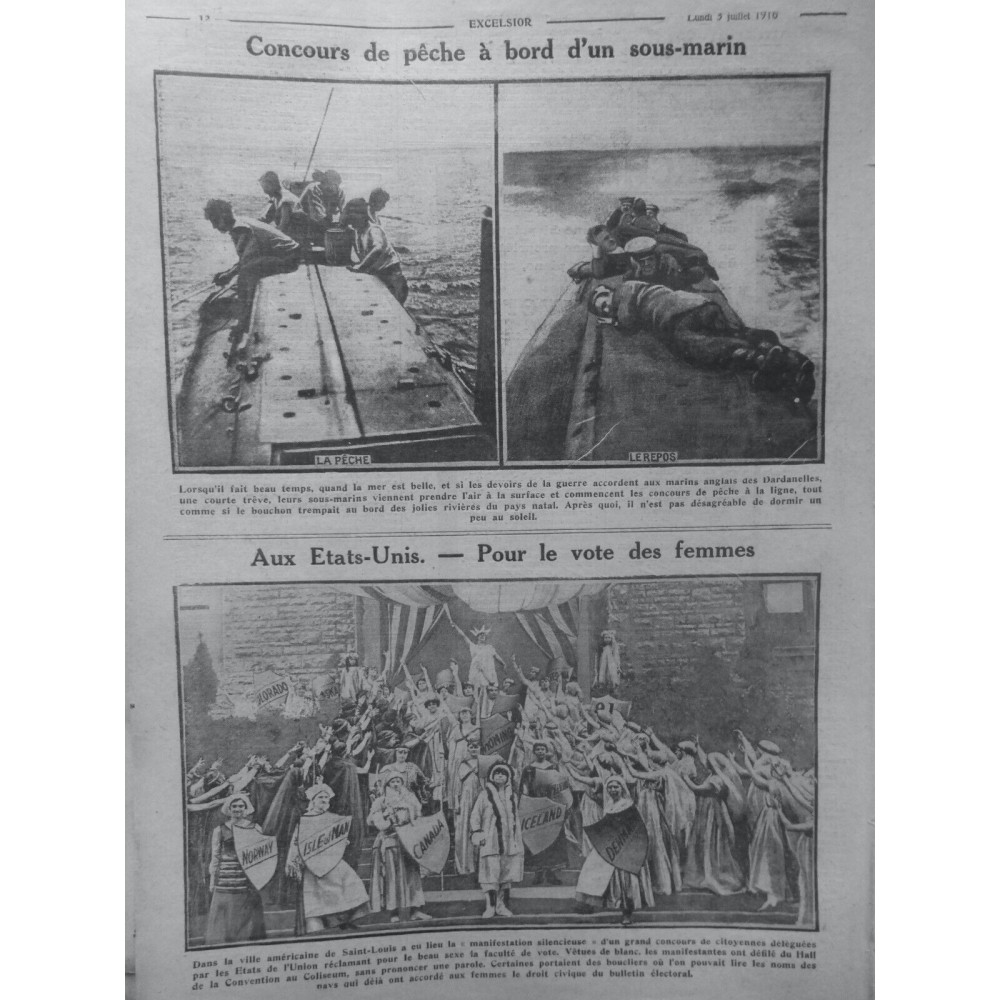 1916  GUERRE FEMMES VOTE ETATS UNIS