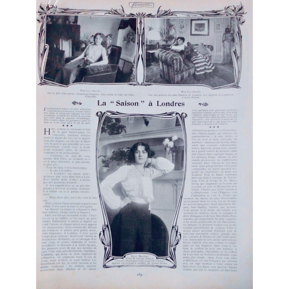 1904  FEMME PERSONNALITE LILLY BRAYTON COMMEDIENNE