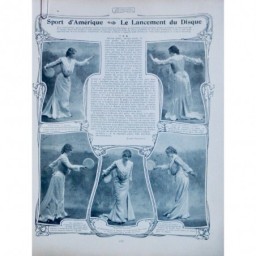 1904 FEMME FEMINISTE SPORT AMERIQUE LANCEMENT DISQUE