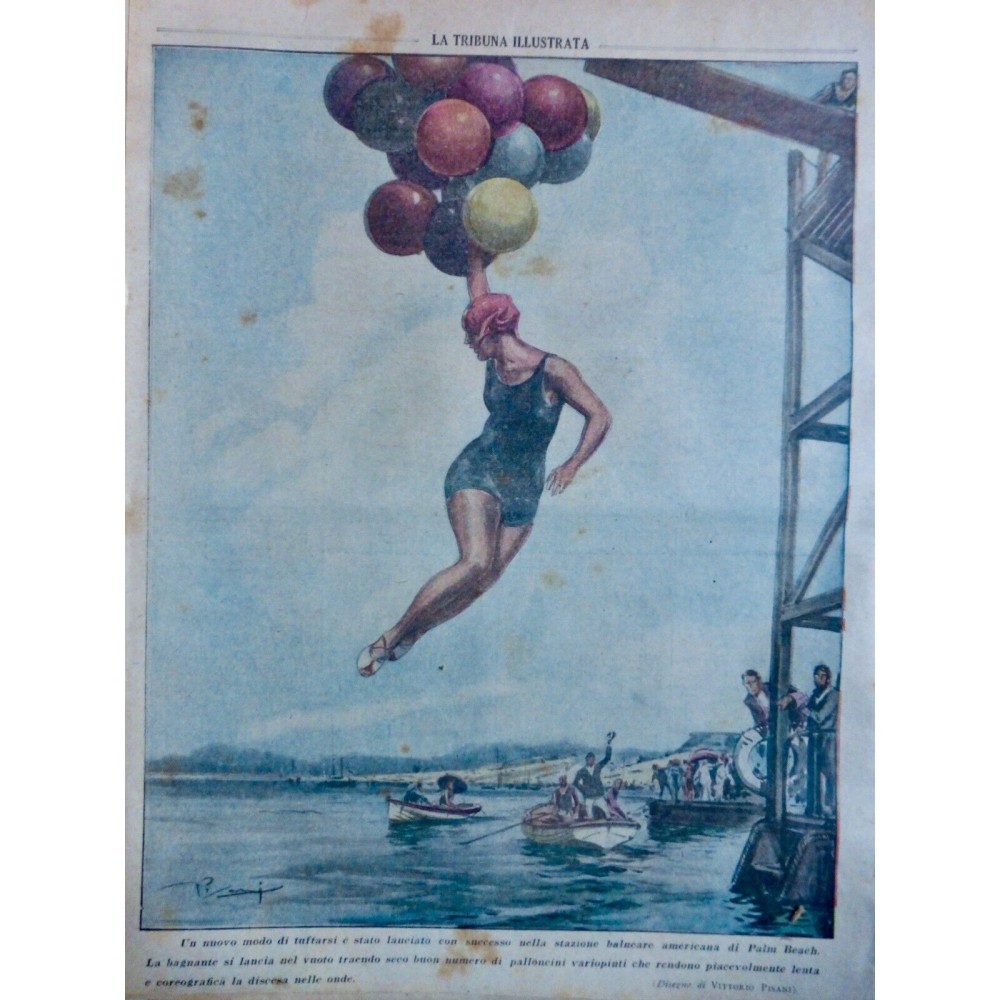 1927 FEMME STATION BALNEAIRE PALM BEACH NAGEUSE BALLONS