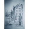 1887 VELOCIPEDE VELO CYCLISTE BRUXELLES PORTEURS DEPECHES GRANDE ROUE