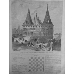 1867 UI LUBECK ALLEMAGNE TOURS HOLSTEIN DESSIN SMIDT