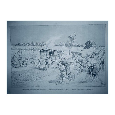 1894 VELOCIPEDE VELO CYCLISTE CONCOURS VOITURE SANS CHEVAUX BICYCLETTE