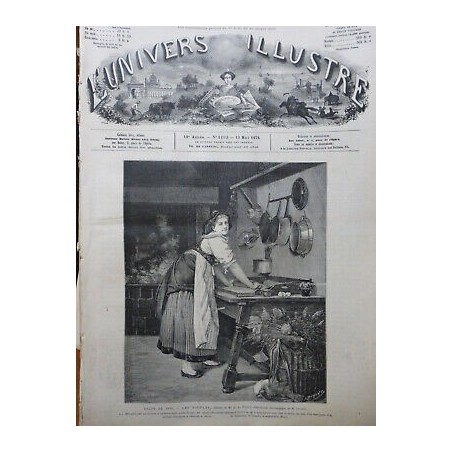 1876 I NOUD'LES CUISINE ROULEAU PATES TABLEAU PABST PHOTOGRAPHE LECADRE