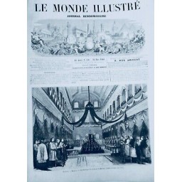 1868 MUNICH CATAFALQUE ROI LOUIS BAVIERE CROQUIS M.WOLF