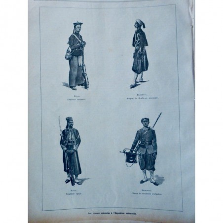 1889 UNIFORME ARMEE TROUPES COLONIALES EXPOSITION UNIVERSELLE