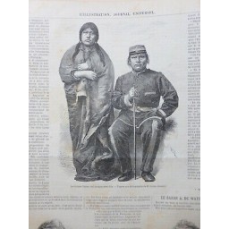 1866 I PATAGONIE CHEF PATAGON CACIQUE BIGUA FILLE PHOTOGRAPHIE CHOQUET