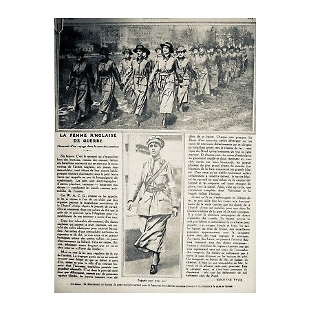 1914 1918 FEMME ANGLAISE SOLDAT ARMEE UNIFORME SOINS AMBULANCE 2 JOURNAUX