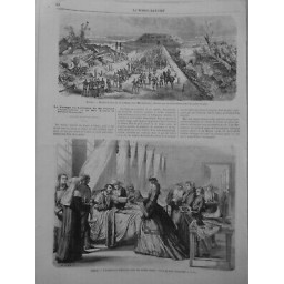 1866 MI VIENNE IMPERATRICE AUTRICHE VISITE SOLDATS BLESSES N°2