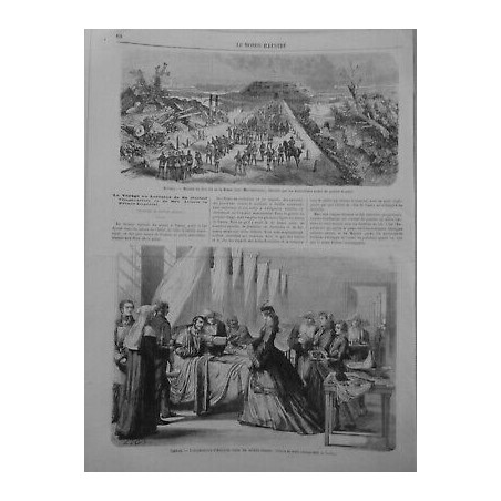 1866 MI VIENNE IMPERATRICE AUTRICHE VISITE SOLDATS BLESSES N°2