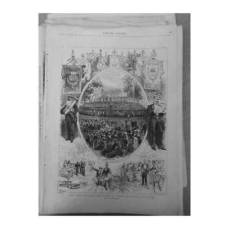 1875 UI FESTIVAL ORPHEONIQUE JARDIN TUILERIES PROFIT INONDES TROMBONE MUSIQUE