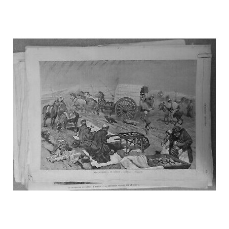 1875 UI ASIE CENTRALE KASHGAR OMNIBUS CHEVAUX CHARETTE