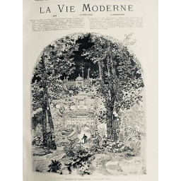 1880 VICTOR HUGO FETE DEMEURE LAMPION JARDIN BORDEAUX OVATION BLANC 2 JOURNAUX