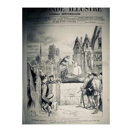 1879 NOTRE DAME PARIS ESMERALDA VICTOR HUGO CATHEDRALE FOUCHER 2 JOURNAUX