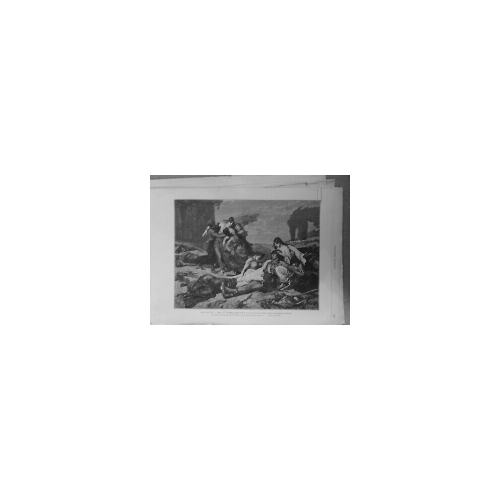 1875 UI MORT DE RAVANA TABLEAU FERNAND CORMON PHOTO GOUPIL FEMMES NOIRES