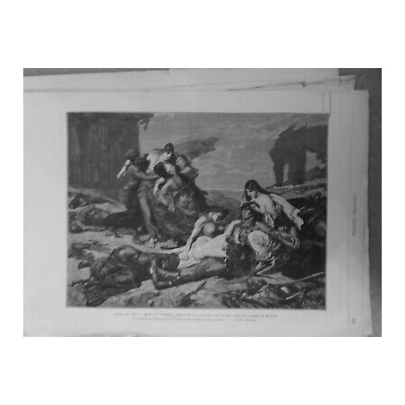 1875 UI MORT DE RAVANA TABLEAU FERNAND CORMON PHOTO GOUPIL FEMMES NOIRES