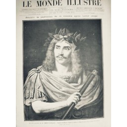 1879 MOLIERE PORTRAIT TABLEAU MIGNARD BOURGEOIS GENTLHOMME THEATRE 2 JOURNAUX