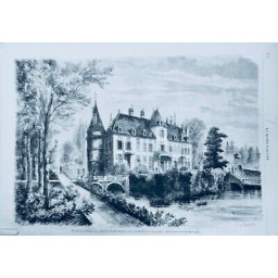 1868 MI CHATEAU AUGERVILLE PROPRIETAIRE M.BERRYER DESSIN M.THORIGNY