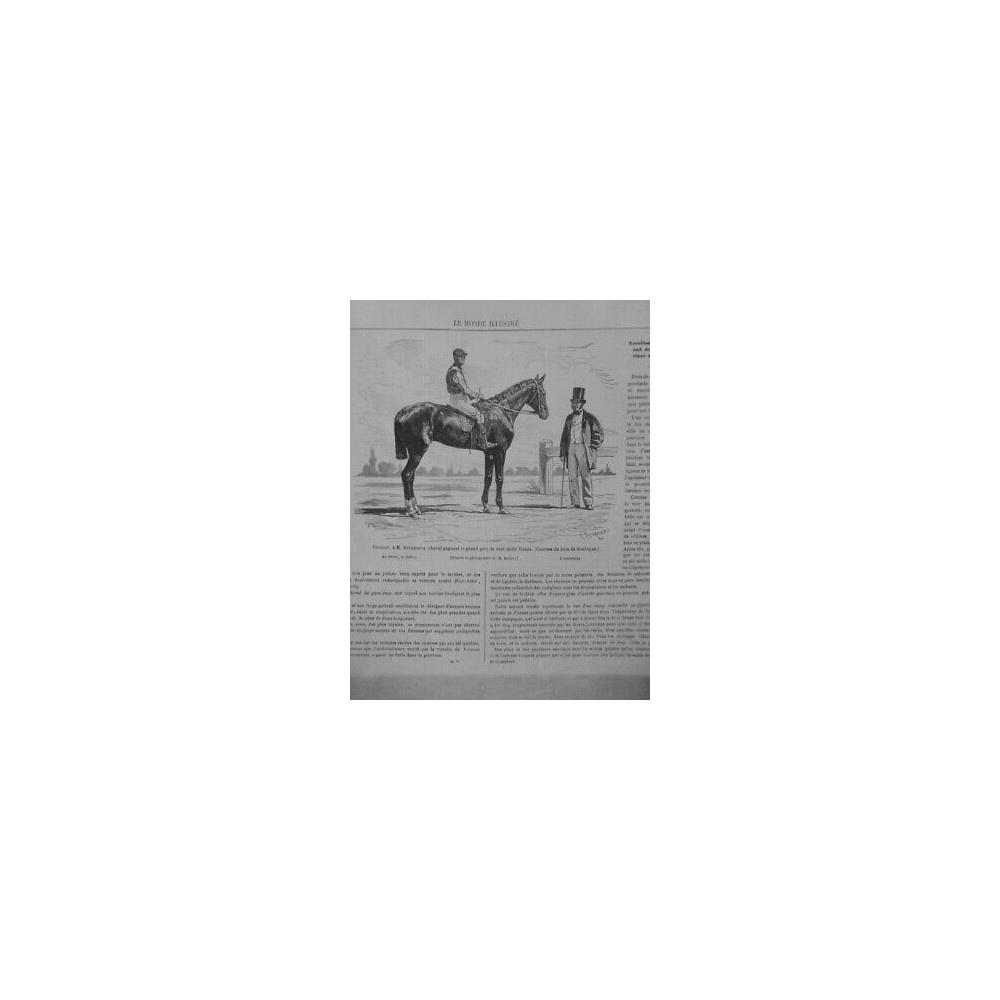 1864 PHOTOGRAPHIE VERMOUT CHEVAL GAGNANT GRAND PRIX BOIS BOULOGNE DELTON