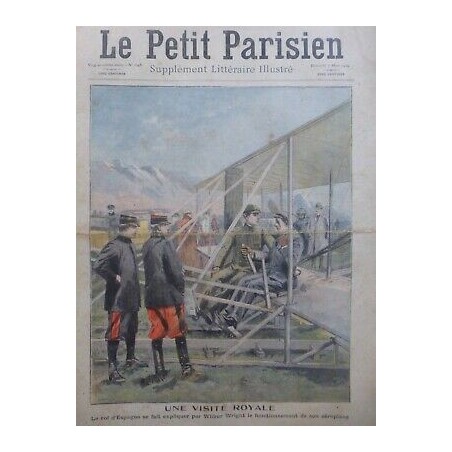 1909 PP ROI ESPAGNE EXPLIQUER FONCTIONNEMENT AEROPLANE WILBUR WRIGHT