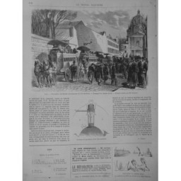 1871 MI AMBULANCE TRAIN TRANSPORT BLESSES CONVALESCENTS CHEMIN FER