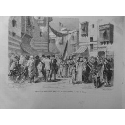 1872 UI EMIGRATION GROUPE ALSACIENS ARRIVANT CONSTANTINE ALGERIE