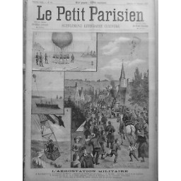 1890 PP AEROSTATION MILITAIRE EXPERIENCES AEROSTATIQUES TOULON TRANSPORT BALLON