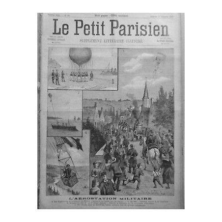 1890 PP AEROSTATION MILITAIRE EXPERIENCES AEROSTATIQUES TOULON TRANSPORT BALLON