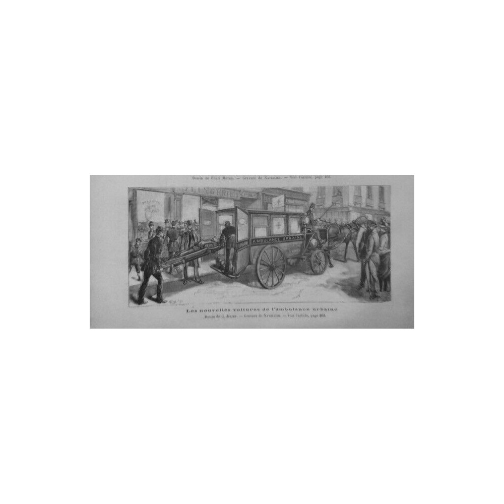 1888 JI AMBULANCES URBAINES DESSIN G. JULIEN