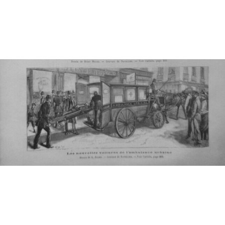 1888 JI AMBULANCES URBAINES DESSIN G. JULIEN