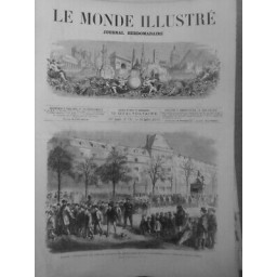 1872 PARIS PREPARATION EXERCICES MILITAIRES PETITES ECOLES PLACE CHATEAU EAU