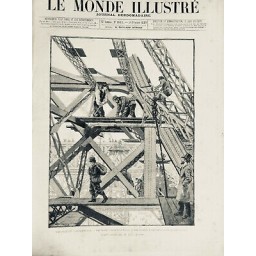 1888 MI TOUR EIFFEL EXPOSITION TRAVAUX OUVRIERS ELEVATION STRUCTURE METALLIQUE