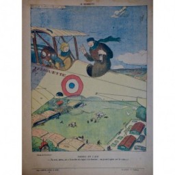 1917 DESSIN COLOMBIER AVIATION PILOTE APERO ZINC AVION ALTITUDE