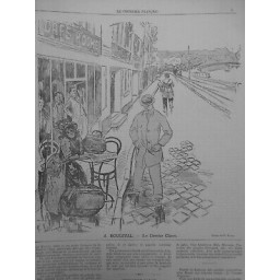 1891 BARS CAFES ROCHE BOUGIVAL DERNIER CLIENT DESSIN F LUNEL