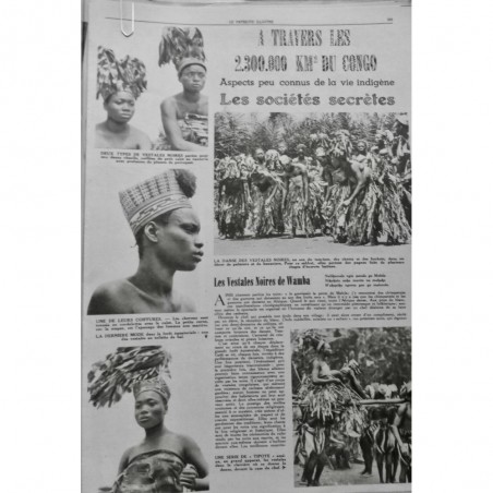 1946 PI CONGO VESTALES NOIRE WAMBA INDIGENE DANSE RITUELLE CASE CHEF TIPOYE