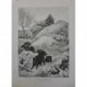 1880 1899 KARL BODMER SANGLIER COURSE NEIGE GORGES APREMONT FAMILLE 3 JOURNAUX