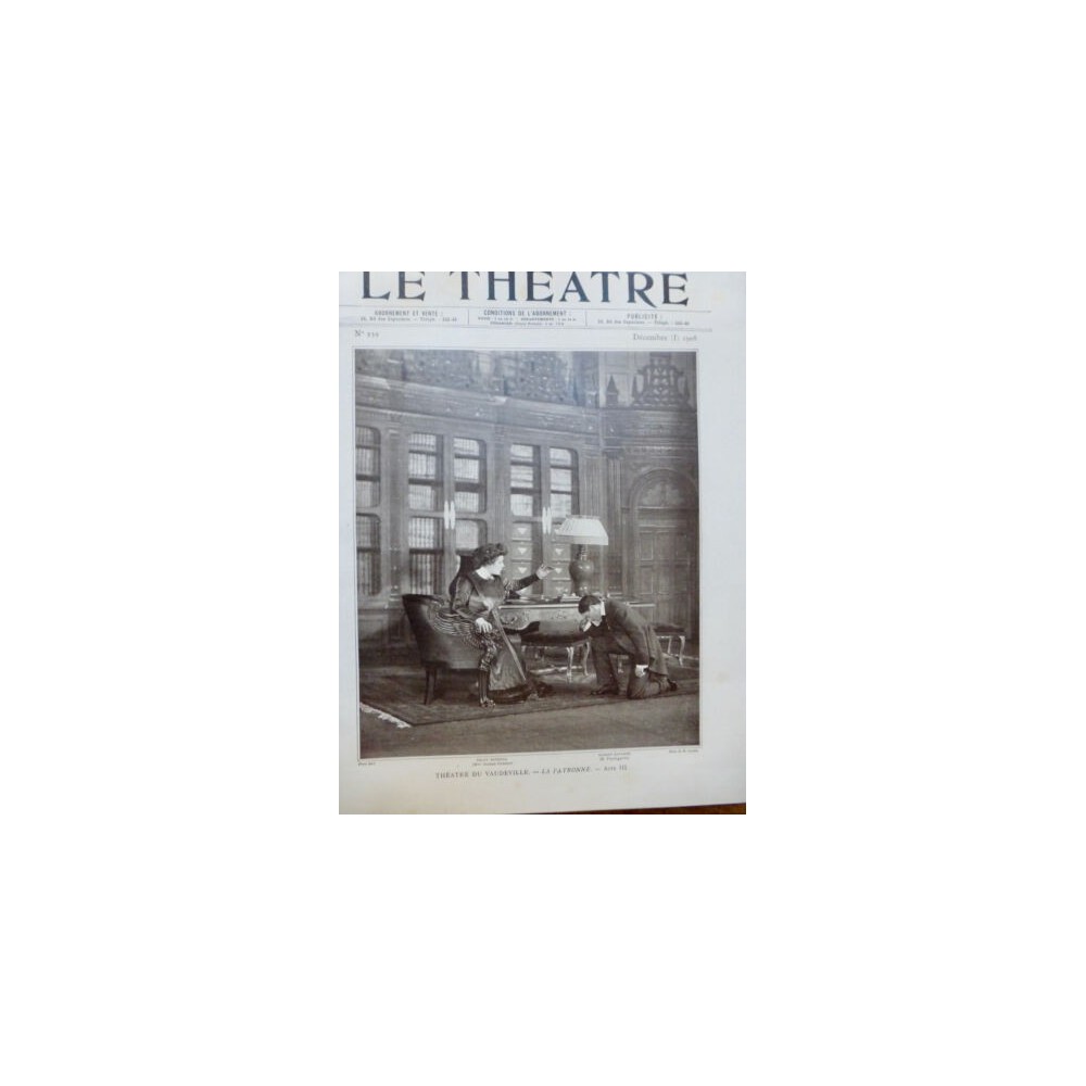 1908 THEATRE SANDRAL BAYANNE PATRONNE LOUISE BIGNON MARIE LOUISE DERVAL